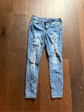SO Light Blue Distressed Women's Skinny Jeans